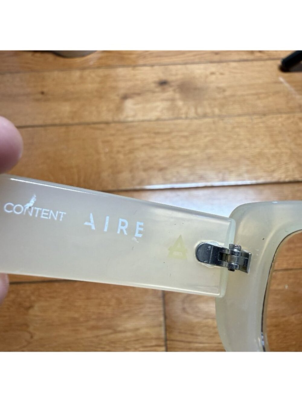 AIRE Clear Milky Sunglasses Rectangle Retro Translucent Frame Trendy Chic - Picture 7 of 8